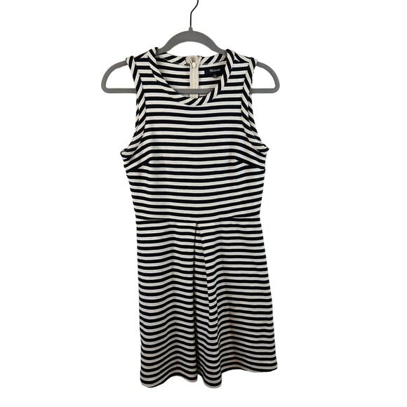 Madewell Black and White Stripped Mid-Length Dress Size Small - Picture 1 of 4